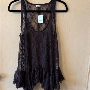 Free People Everything in Lace Tunic  NWT